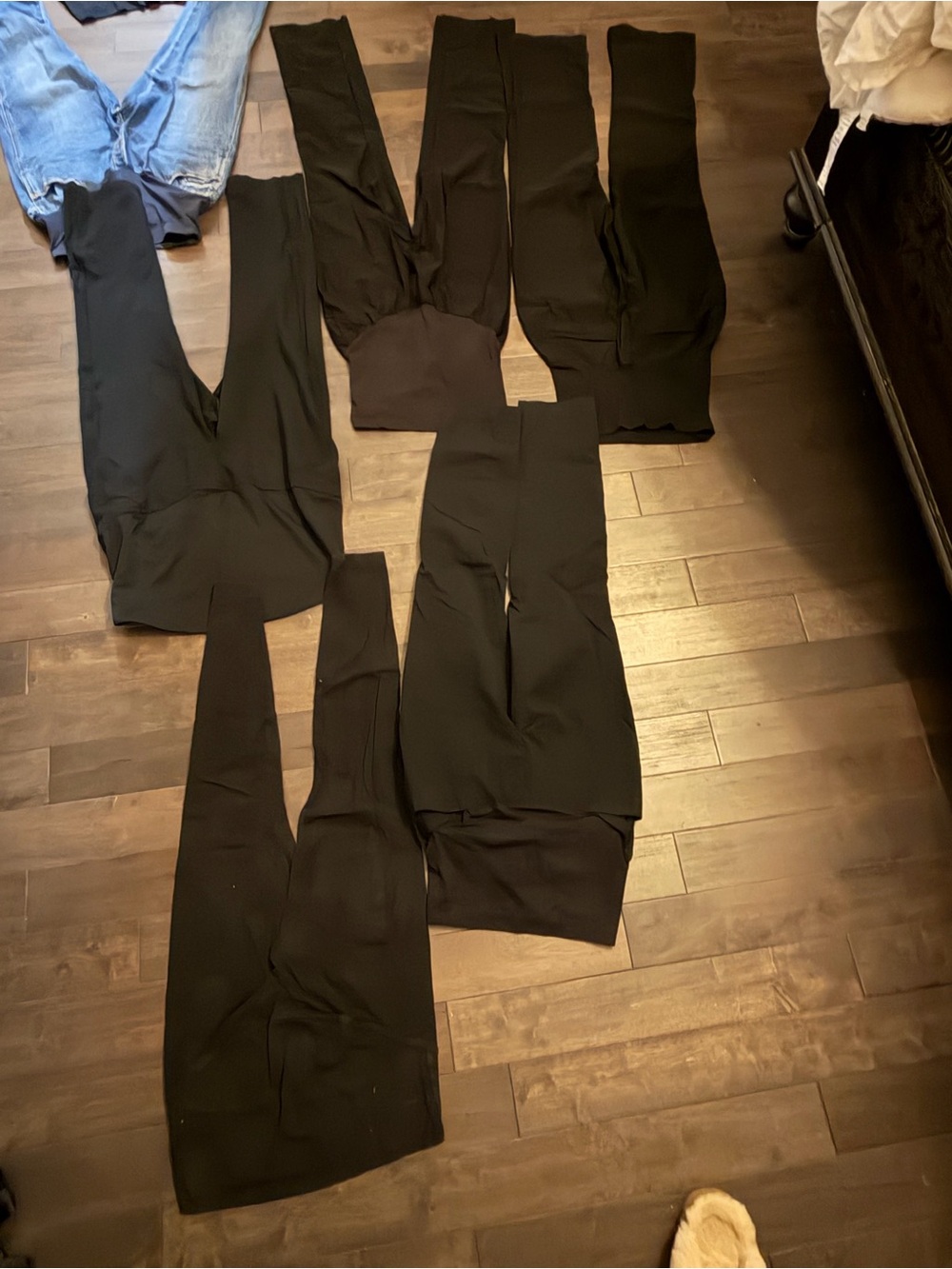 9 pcs - Motherhood Maternity-  Blue Denim and Black Work Pants Ankle length